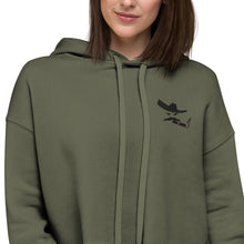 Load image into Gallery viewer, Crop Hoodie in Green, Peach, Gray