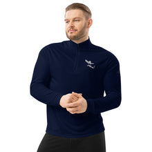 Load image into Gallery viewer, Adidas Half Zip Up in Black, Navy with White Logo
