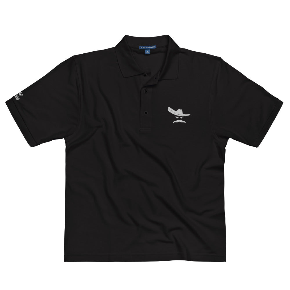 No Cigar Charro Polo in Black with White Logo