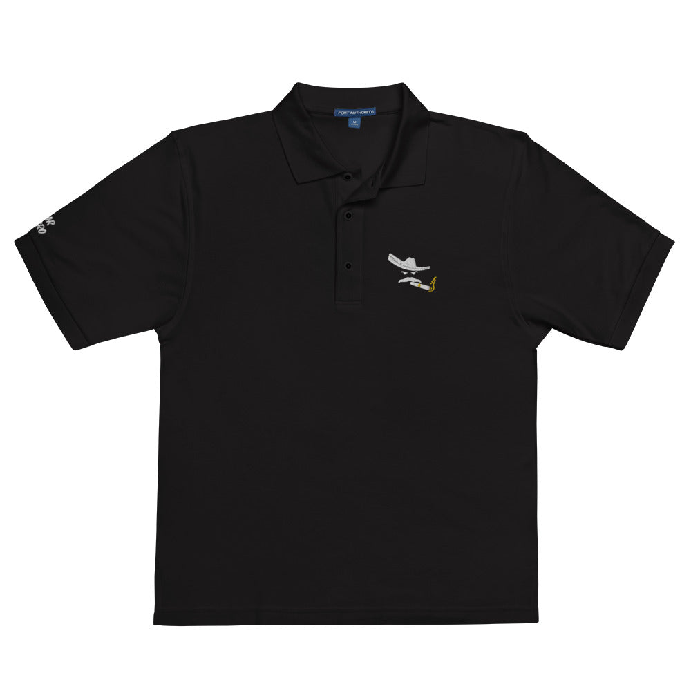 Charro Black Polo with White Logo