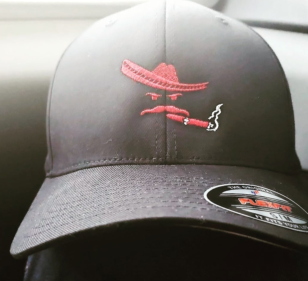 FlexFit Red Embroidered Charro Cap