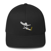 Load image into Gallery viewer, FlexFit WHT/Gold Embroidered Charro Cap
