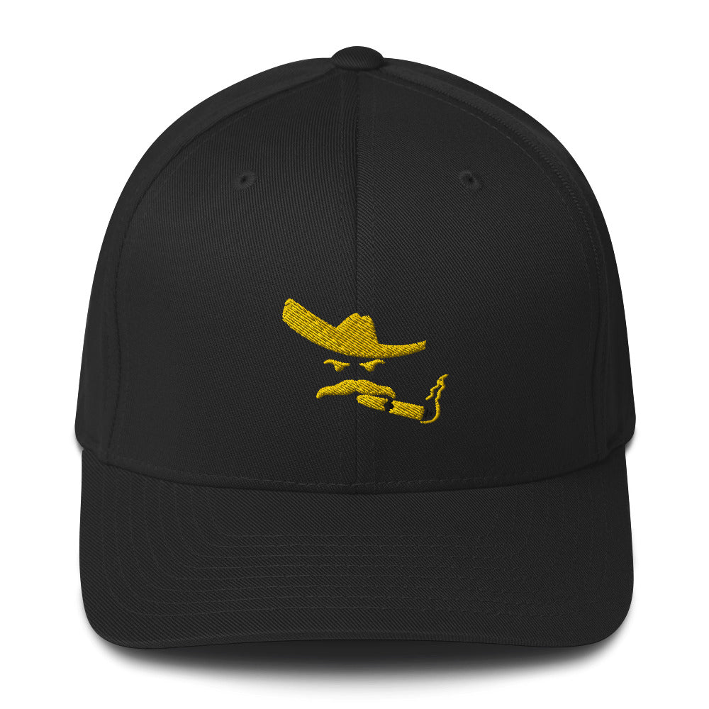 FlexFit Blk Gold Cigar Charro Cap