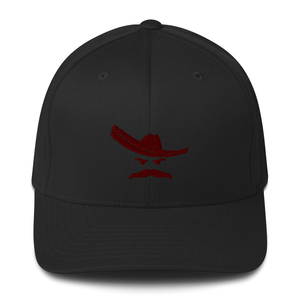 No Cigar FlexFit Red Embroidered Charro Cap