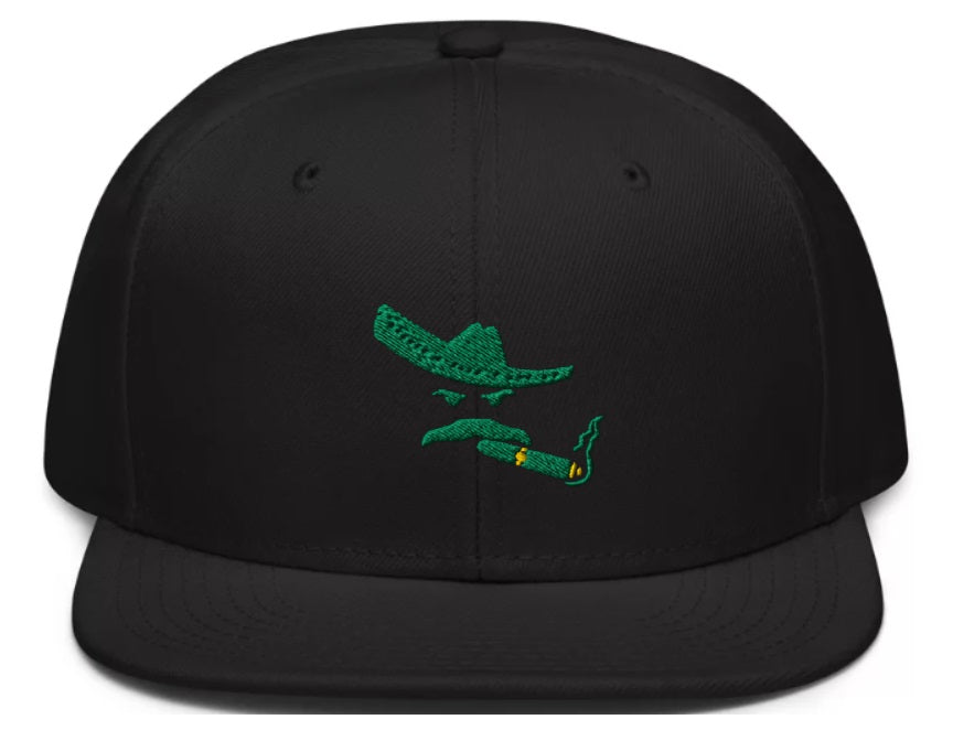 Snapback Green Embroidered Charro Cap