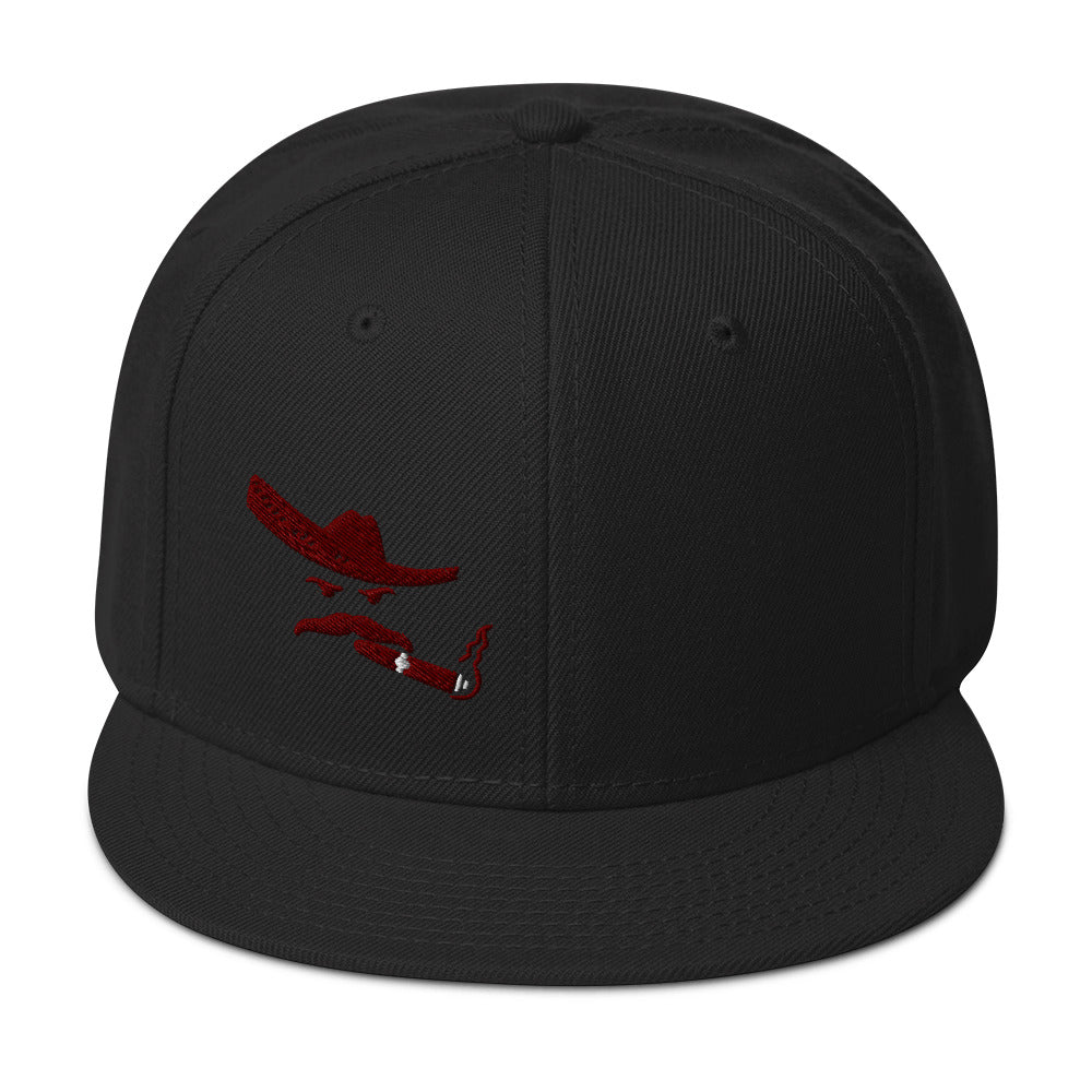 Snapback RED Embroidered Charro Cap