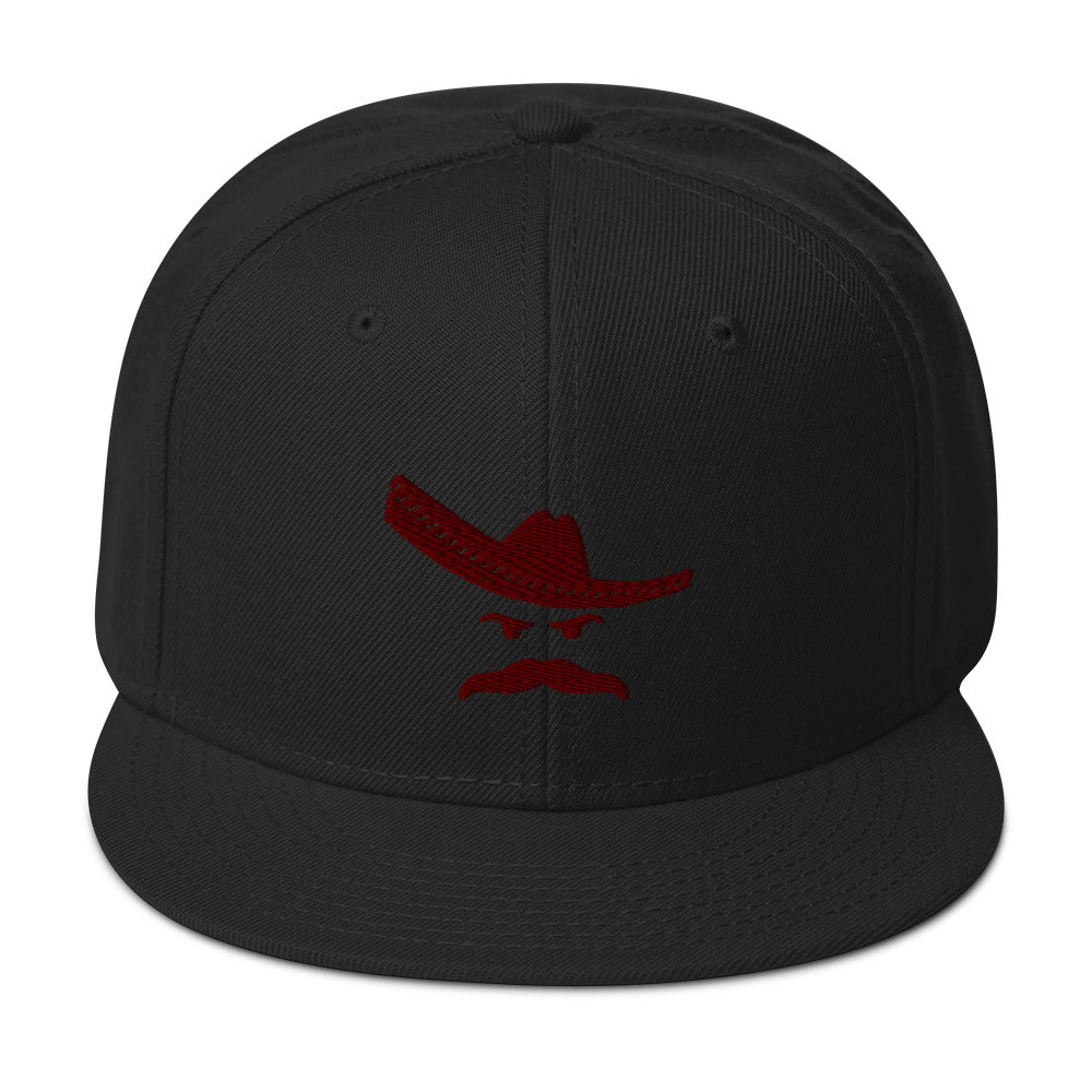 No Cigar Snapback Red Embroidered Charro Cap