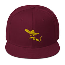 Load image into Gallery viewer, Snapback Burgundy with Gold Embroidered Charro
