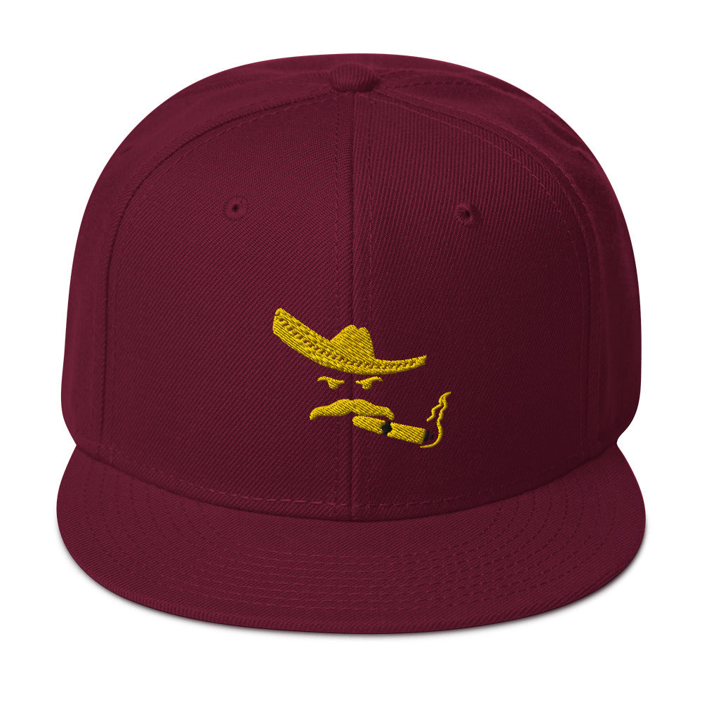 Snapback Burgundy with Gold Embroidered Charro