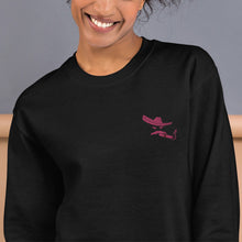 Load image into Gallery viewer, Charro Sweater in Black, White with Pink Logo
