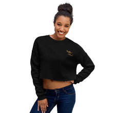 Load image into Gallery viewer, Crop Sweater in Black with California Gold Charro
