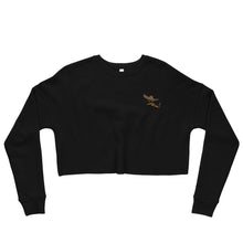 Load image into Gallery viewer, Crop Sweater in Black with California Gold Charro
