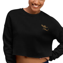 Load image into Gallery viewer, Crop Sweater in Black with California Gold Charro
